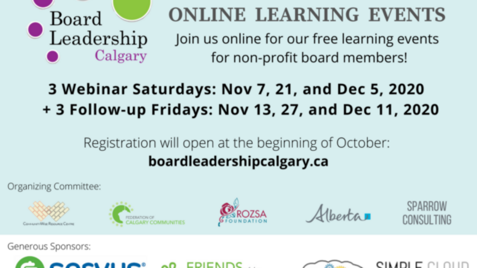 Board Leadership Calgary 2020 – A FREE Virtual Learning Event