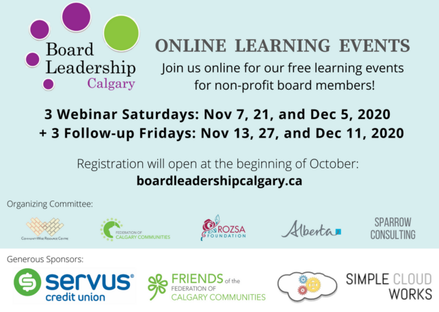 Board Leadership Calgary 2020 – A FREE Virtual Learning Event